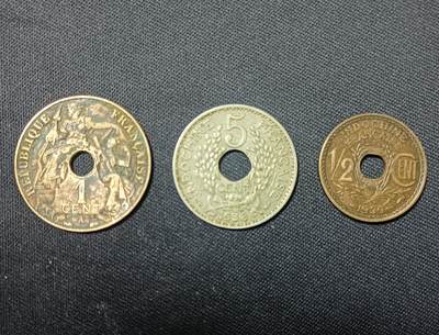 【游宝拍卖】乙巳蛇年第107期 周四集拍 - 法属印度支那 5分 1分 1/2分