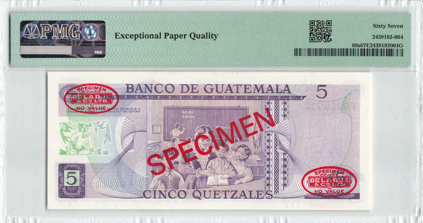 小福收藏拍卖第200期 【庆典场 中拍就有好礼相赠】评级币精选场 本期有捷克斯洛伐克20年100克朗慕夏作品大珍 69分倒置百位号布隆迪世界最大纸币  35年版加拿大经典 苏格兰格拉斯哥大学500年纪念钞倒置小号 卡塔尔80年100里亚尔冠军分 美国教育券 意大利拉斐尔 乌克兰 库克群岛 墨西哥 南斯拉夫 亚美尼亚等多国精美高分珍稀老钞精品纸币 危地马拉 1969-83年 5格查尔 样钞 070号 PMG67 EPQ 冠军分！！！