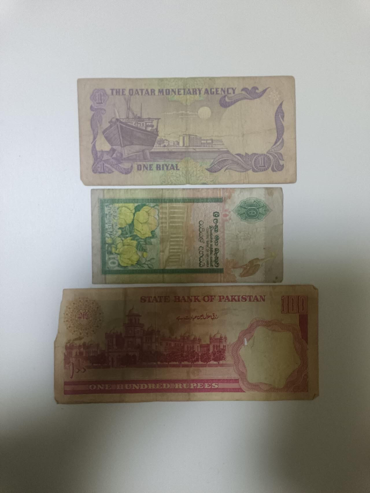 【20260115】非全新纸币和硬币第325场 亚洲国家3张纸币，有缺角和针孔