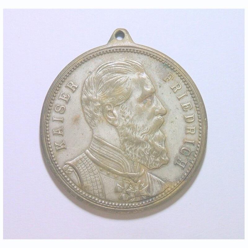 德国普鲁士1888年 腓特烈三世高浮雕精制大铜章 40MM