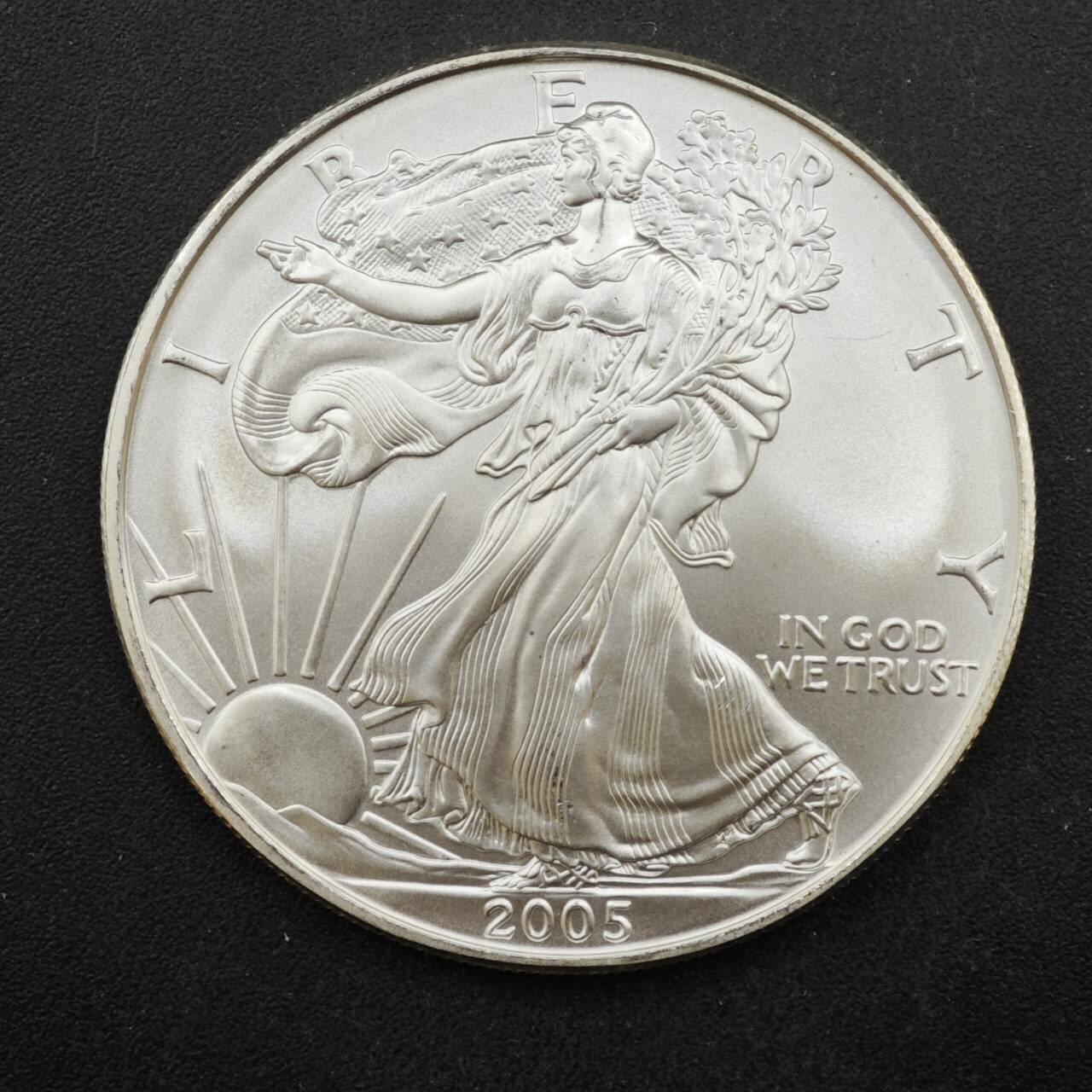 【淘币小摊】实时拍第八百四十七拍   银币套币场   满百包邮可预留二周 每周一统一发货   美国2005年行走一盎司银币参考银价596