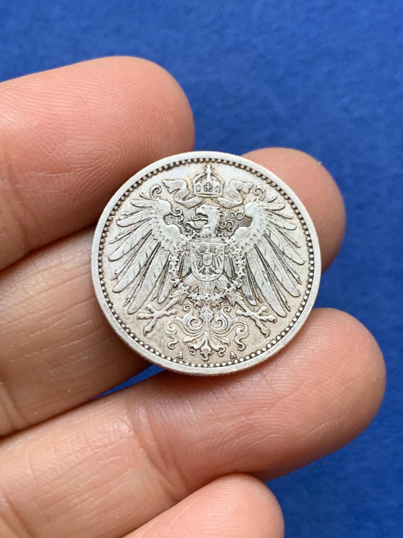 《竞宝斋》第457场 周日，周一，周二   3场连拍 （全场包邮）欢迎送拍 德国1910年1马克银币 柏林造币厂出品