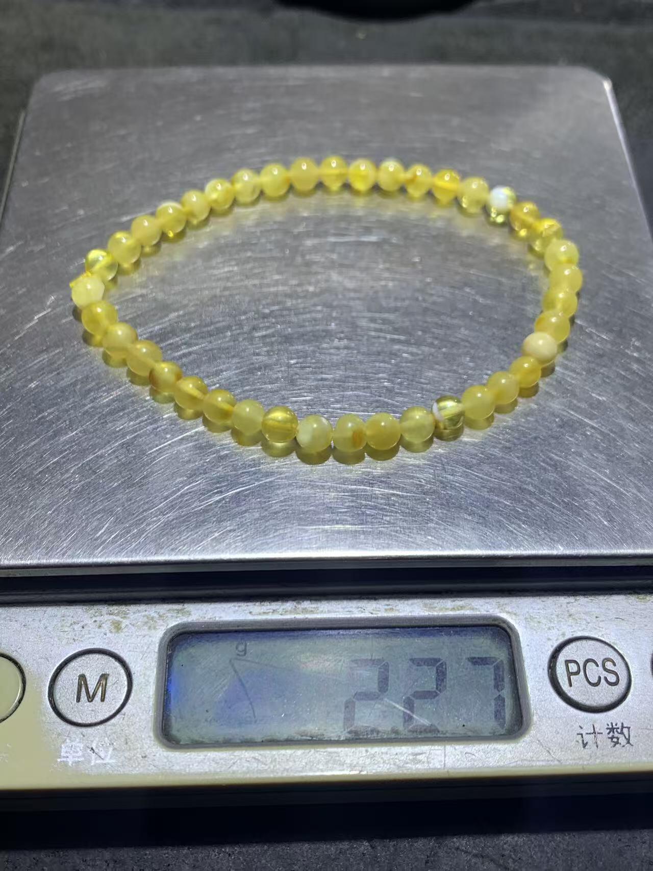 天然俄料蜜蜡单圈手串1条！