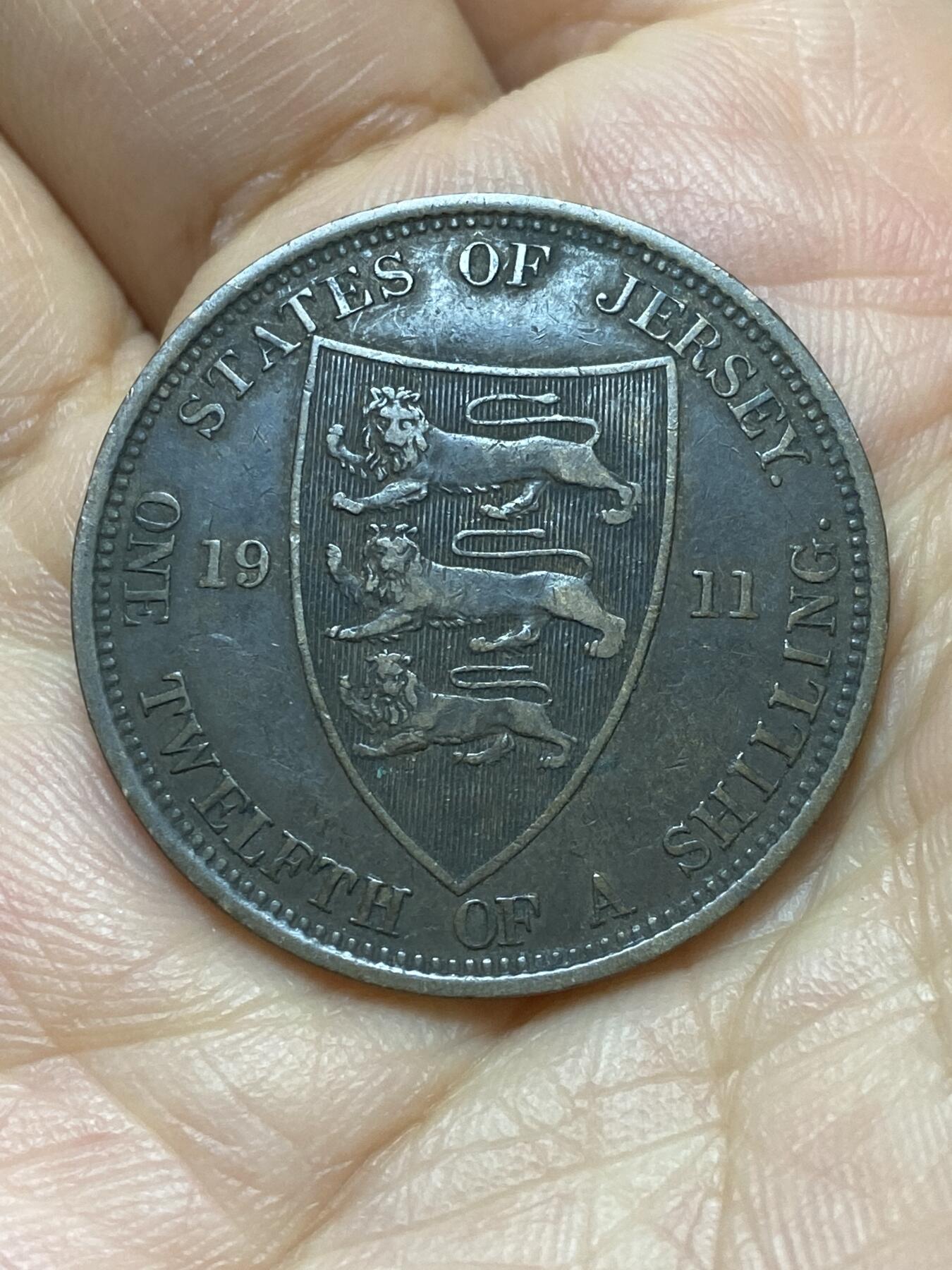 2026年第六场(总第一百七十五场）外国好品散币场(免佣金) 流通好品–英属泽西岛🇯🇪1911年1/12先令(乔治五世加冕年，第一版首发年)