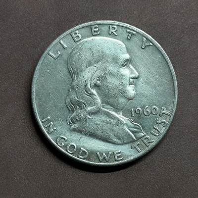 【日月同辉 第2场】无买家佣金 世界钱币 银币 - 1960年富兰克林银币