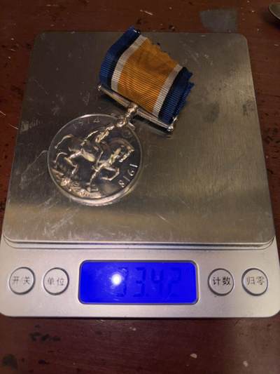 盛世勋华——号角文化勋章邮票专场拍卖第298期 - 英国一战战争奖章 银制 重1盎司925银 原绶带带边铭，重33克925银，银价500+