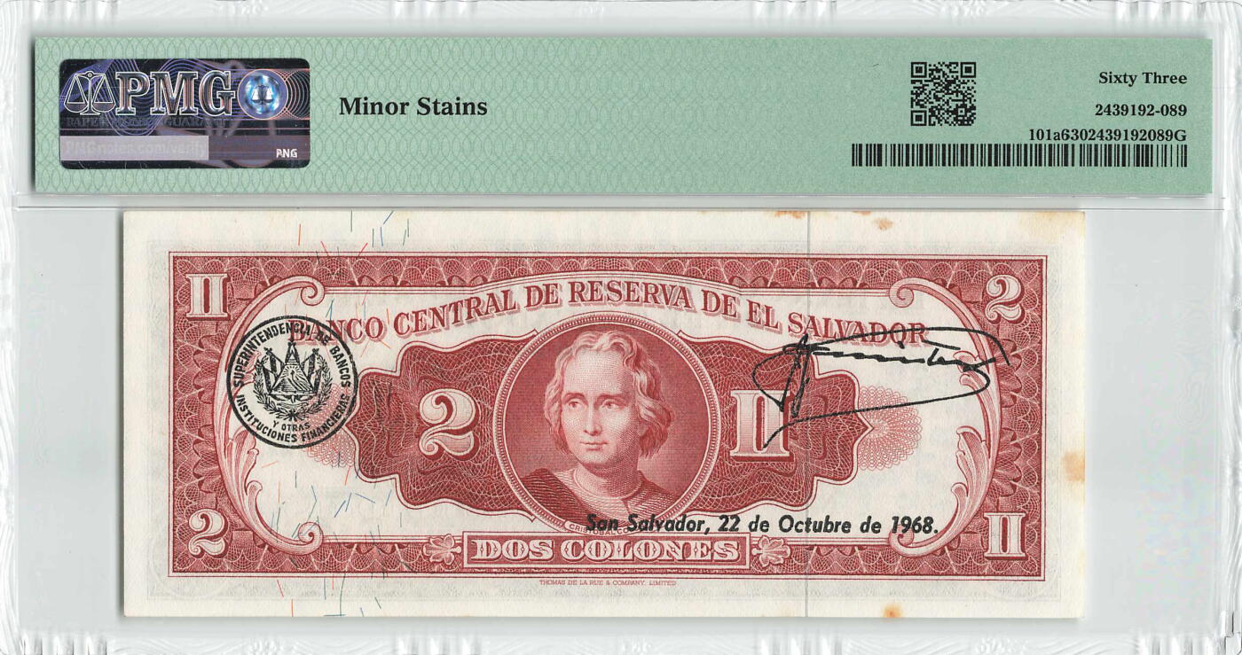 小福收藏拍卖第200期 【庆典场 中拍就有好礼相赠】评级币精选场 本期有捷克斯洛伐克20年100克朗慕夏作品大珍 69分倒置百位号布隆迪世界最大纸币  35年版加拿大经典 苏格兰格拉斯哥大学500年纪念钞倒置小号 卡塔尔80年100里亚尔冠军分 美国教育券 意大利拉斐尔 乌克兰 库克群岛 墨西哥 南斯拉夫 亚美尼亚等多国精美高分珍稀老钞精品纸币 萨尔瓦多 1964年 2克朗 PMG63