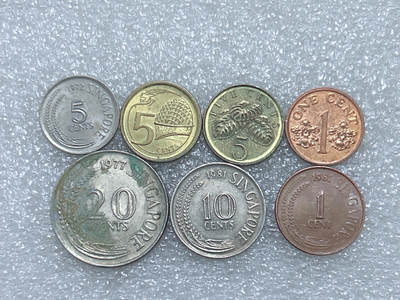 第一海外回流一元起拍收藏 散集专场  第291期 - 新加坡硬币 7枚