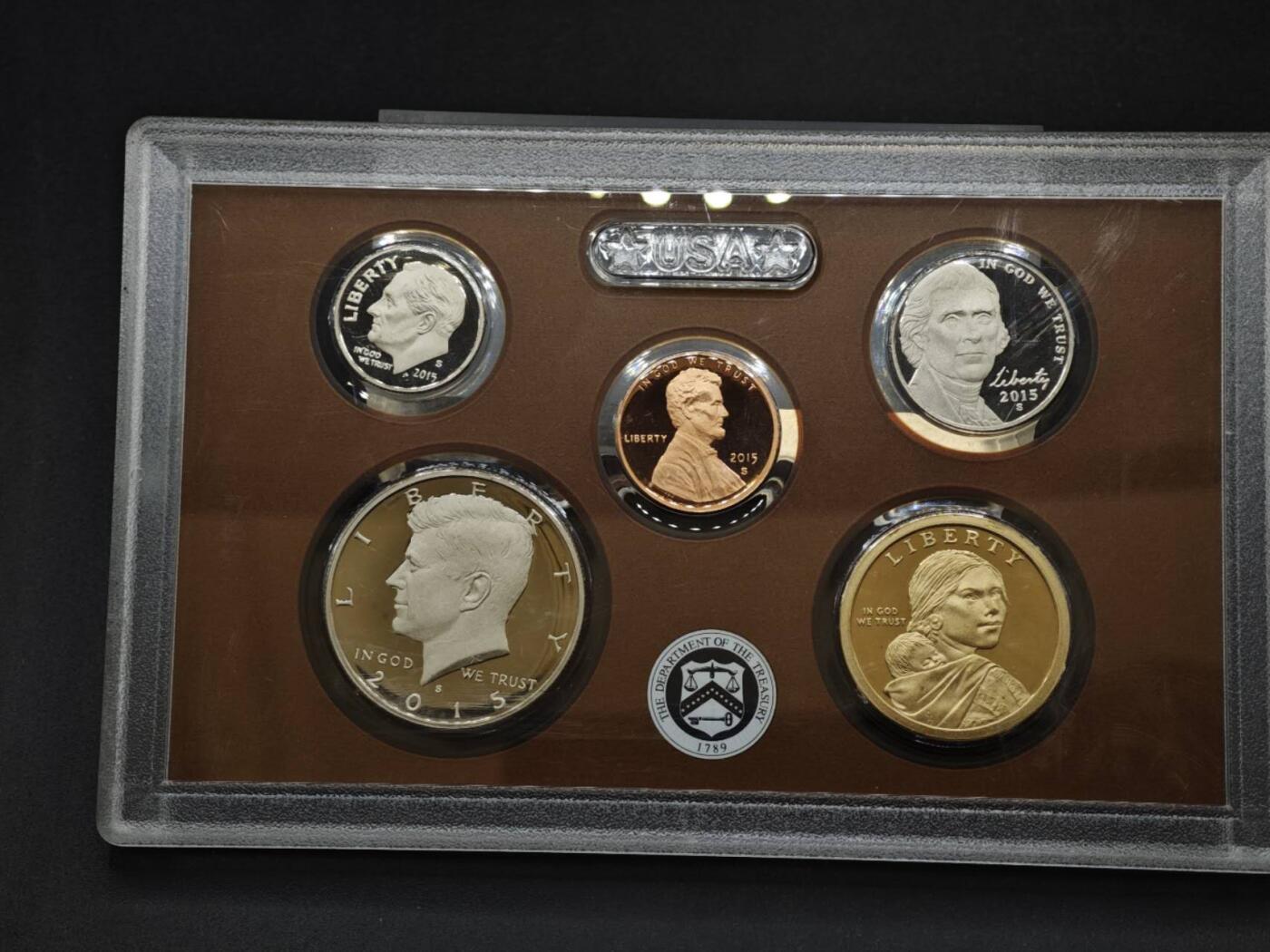 【淘币小摊】实时拍第八百四十七拍   银币套币场   满百包邮可预留二周 每周一统一发货   美国2015年精制套币