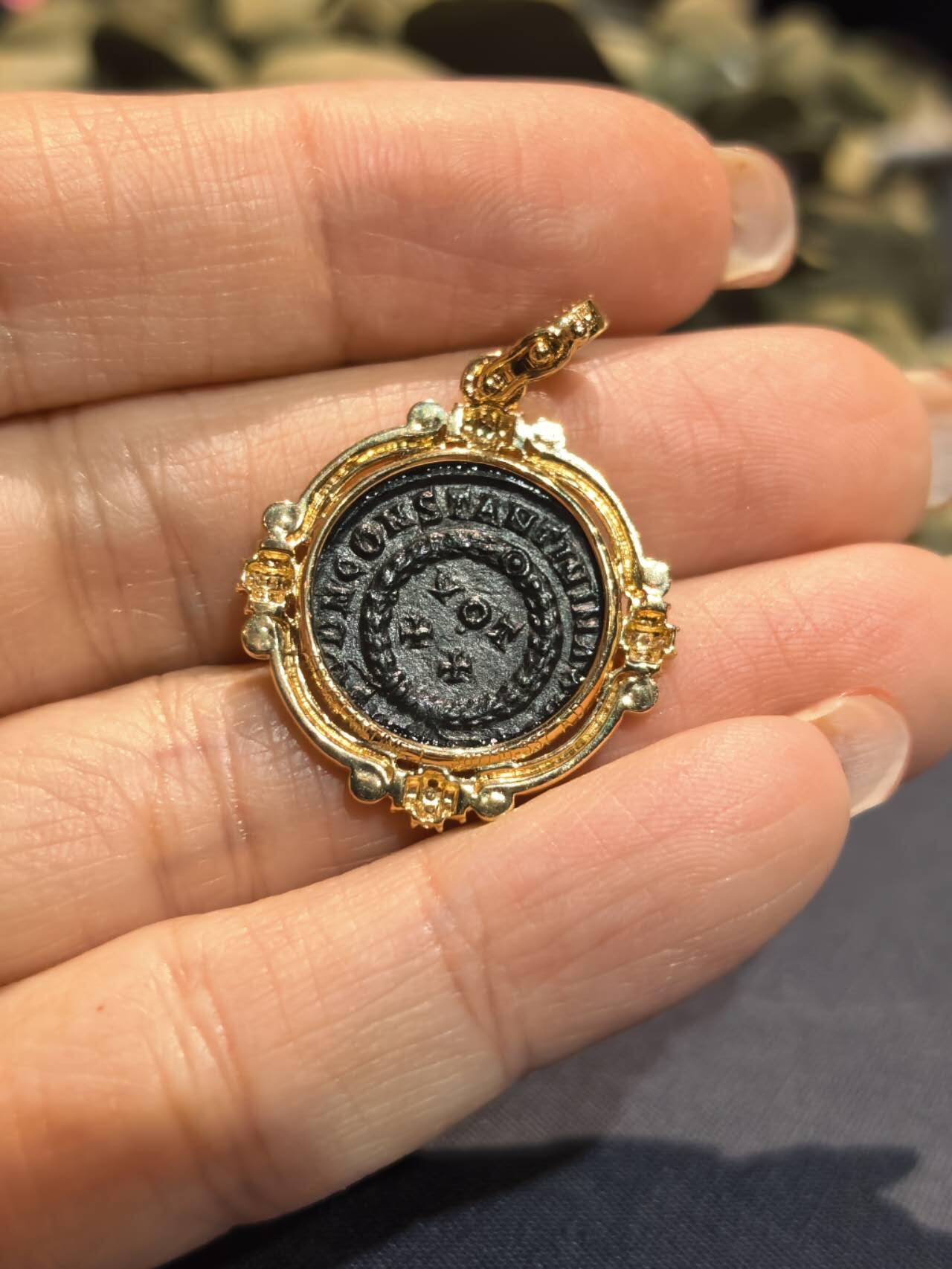 古罗马皇帝君士坦丁大帝古币吊坠