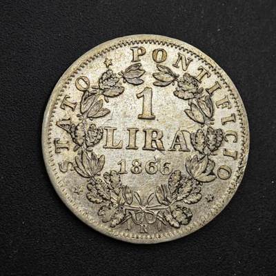 【淘币小摊】实时拍第八百四十七拍   银币套币场   满百包邮可预留二周 每周一统一发货   - 梵蒂冈教皇国1855年1里拉银币