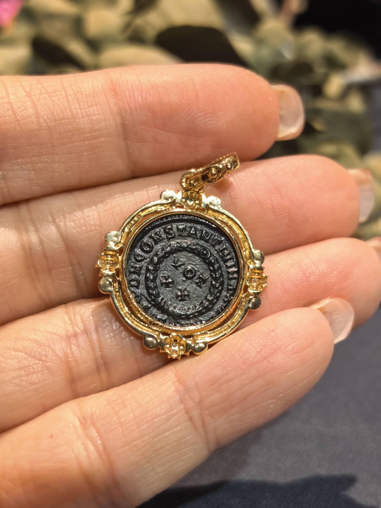 古罗马皇帝君士坦丁大帝古币吊坠
