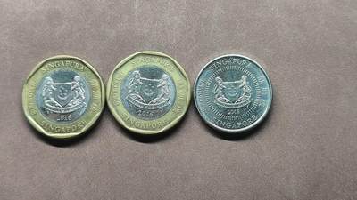 【日月同辉 第2场】无买家佣金 世界钱币 银币 - 新加坡硬币三枚