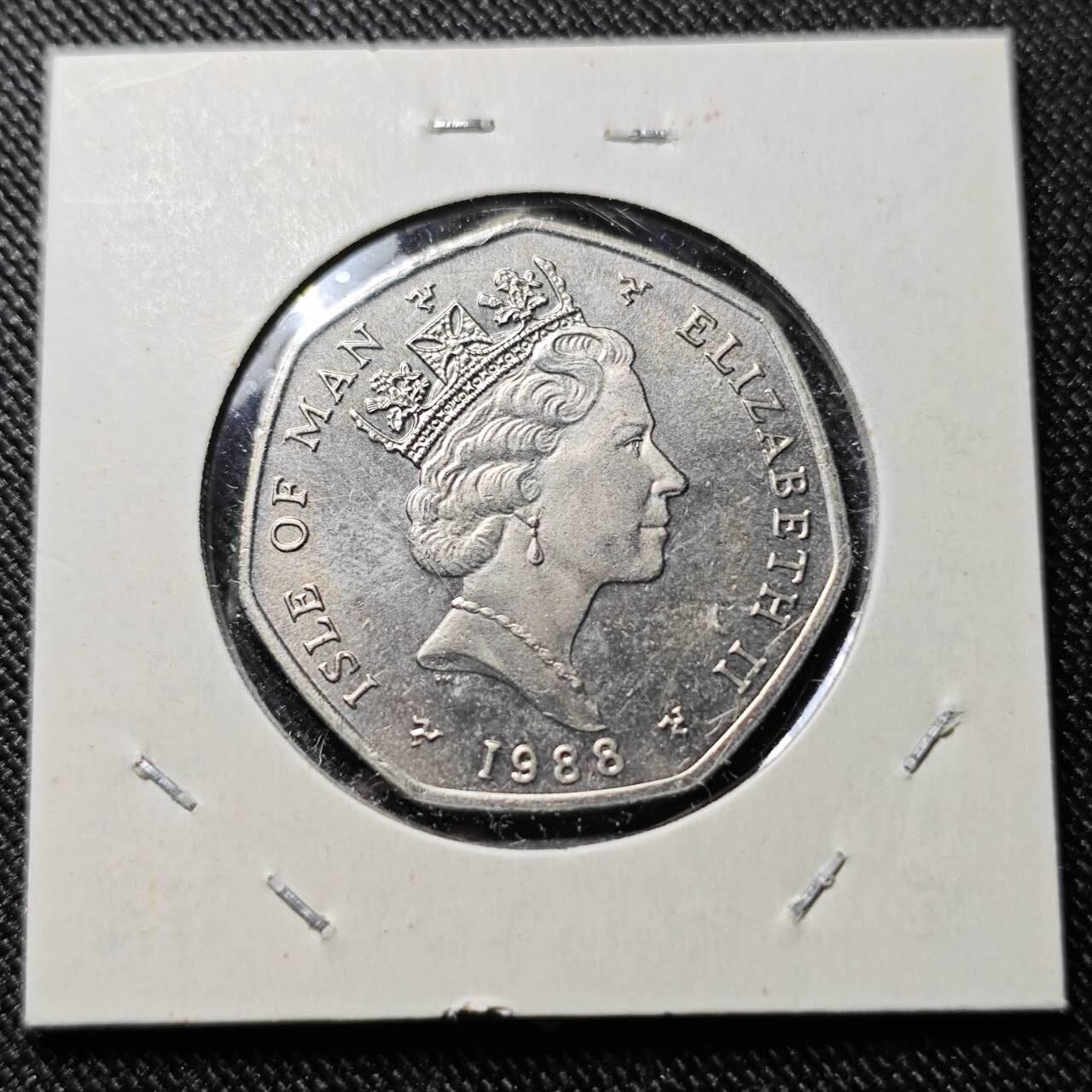 KK钱币收藏小铺  第400期  百期特拍（四拍之四）2月预留时间 周末发货  1988马恩岛50便士