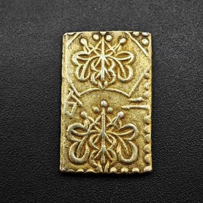 【淘币小摊】实时拍第八百四十七拍   银币套币场   满百包邮可预留二周 每周一统一发货   - 日本二分金重2.9克光谱仪参考含金量