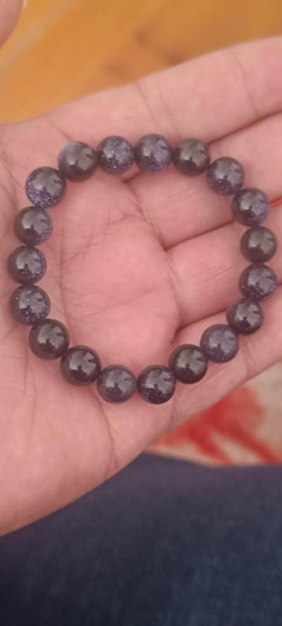 万国钱币第三场 - 全新蓝色金沙石手串（珠子直径一厘米）