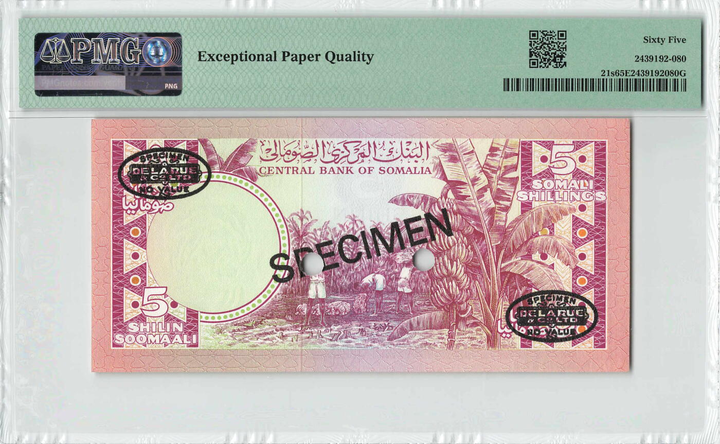 小福收藏拍卖第200期 【庆典场 中拍就有好礼相赠】评级币精选场 本期有捷克斯洛伐克20年100克朗慕夏作品大珍 69分倒置百位号布隆迪世界最大纸币  35年版加拿大经典 苏格兰格拉斯哥大学500年纪念钞倒置小号 卡塔尔80年100里亚尔冠军分 美国教育券 意大利拉斐尔 乌克兰 库克群岛 墨西哥 南斯拉夫 亚美尼亚等多国精美高分珍稀老钞精品纸币 索马里 1978年 5Shilin=5Shillings 先令 样钞 PMG65 EPQ