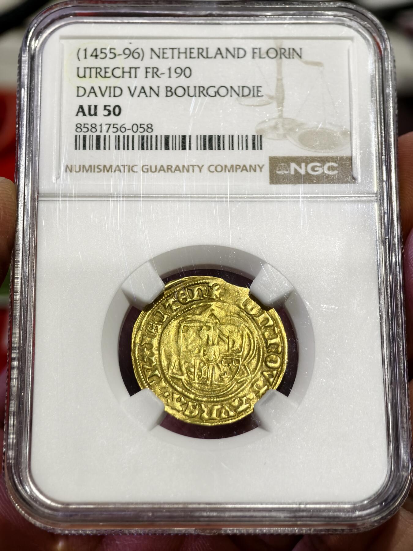 NGC-AU50荷兰1455-96年乌特勒支弗罗林金币