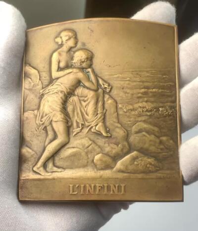 掌中浮雕-藏着的欧洲第049场 法国新艺术原铸超级大版铜章《无限》, 100mm x 84mm  ， P.LEN0IR作品               