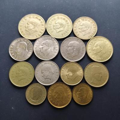 【全场包邮】纯粹捡漏拍494场 - 土耳其各年份散币14枚一组