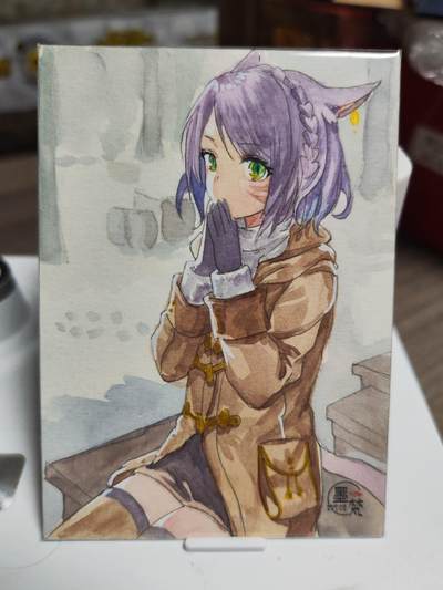 阳大大卡牌拍卖第94期（持续收拍品，周六晚上九点截拍，进群福利早知道） - 【手绘卡】<<猫耳少女的祈愿>>