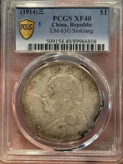 币然PCGS机制币专场第七场 - PCGS XF40原味新疆大头，盒子小磕