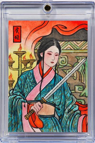 白泽拍卖卡牌手绘专场第31期（岁寒知松柏 春意已可期） - 2025 冯涛手绘卡 双拼之一 虞姬  冯涛签题 卡砖封装