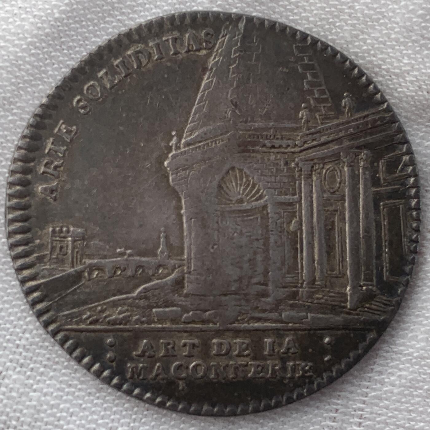 掌中浮雕-藏着的欧洲第049场 法国砖石工艺银质代币，29.3mm，7.75g
