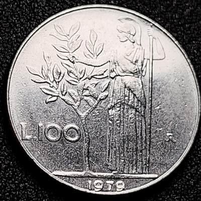 泉币菌-第168场- 精品福利场 - 28mm 意大利100里拉1979年种植女神  欧洲币