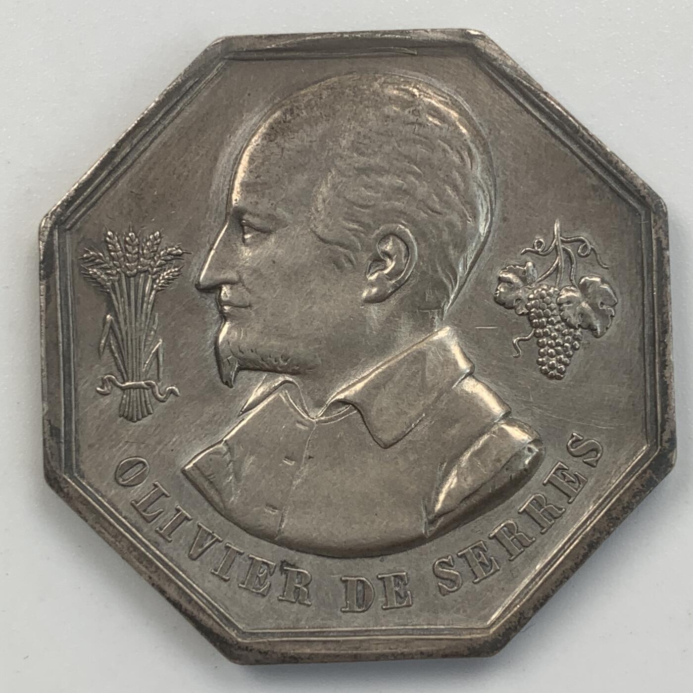 掌中浮雕-藏着的欧洲第049场 法国埃罗省农业协会八角银章，31.2mm，12.5g