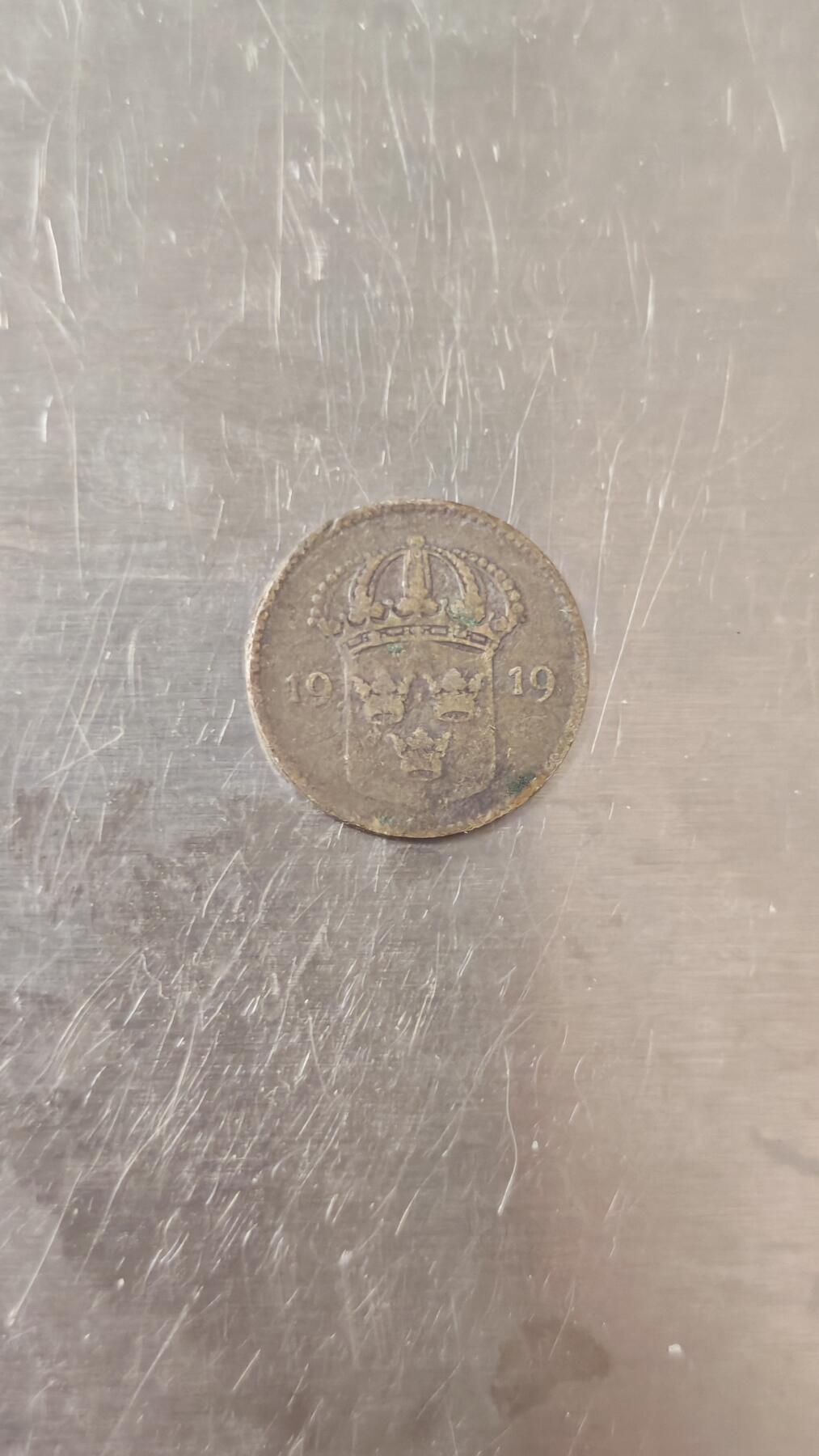 小银币 瑞典1919年10欧尔银币