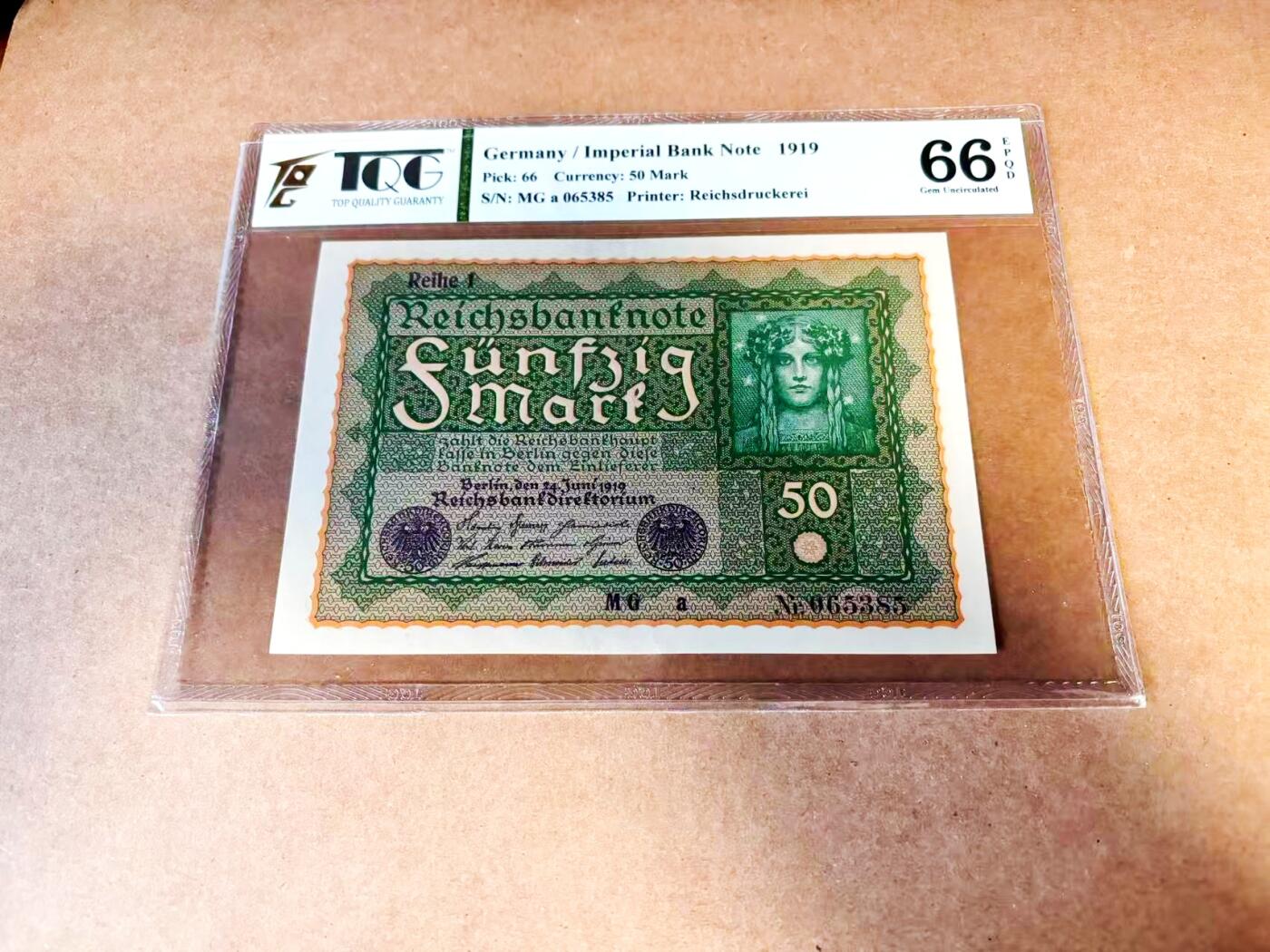 【Blue Auction】世界纸币精拍第775期——18级TOP拍卖/信誉/品质/专业/高效💫 【无47】德国 1919年50马克 TQG66EPQ 