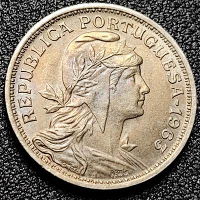 泉币菌-第168场- 精品福利场 - 微彩光美品 1963年葡萄牙50分镍币 早期丰谷女神 23mm 欧洲币