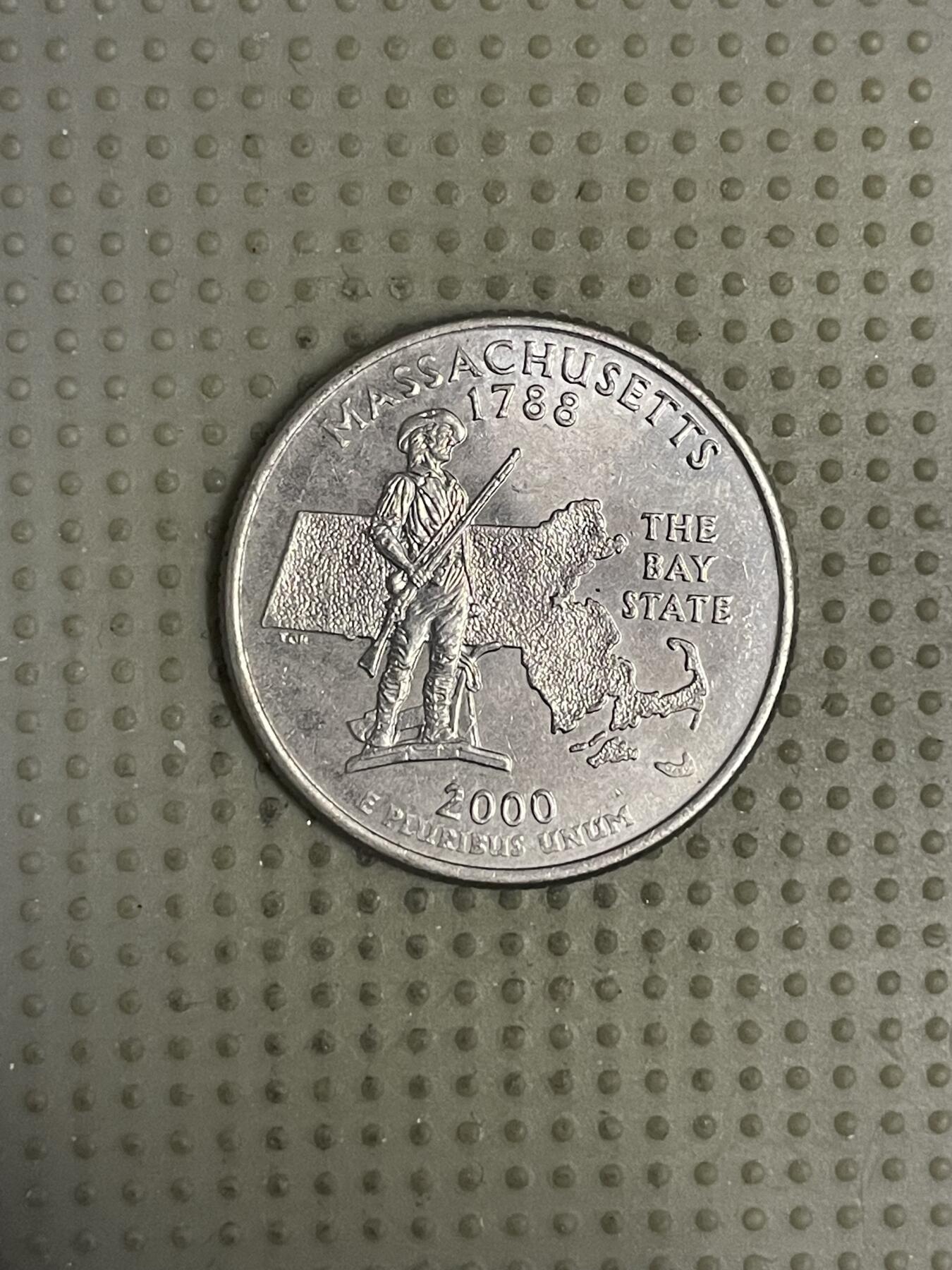 2026年第11场各国散币拍卖（总第161场）16.17两天外出，18号可以发货 美国2000年马萨诸塞州25美分纪念币