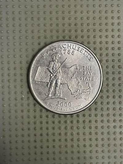 2026年第11场各国散币拍卖（总第161场）16.17两天外出，18号可以发货 - 美国2000年马萨诸塞州25美分纪念币