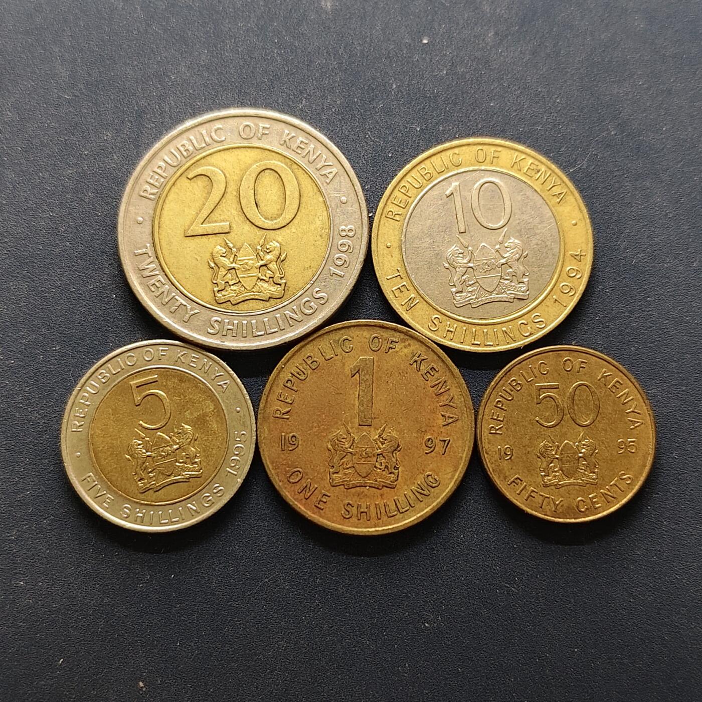 【全场包邮】纯粹捡漏拍494场 肯尼亚1994-1998年5枚套币
