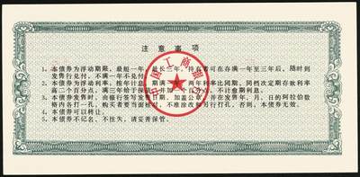 宜和2025年秋季拍卖 纸币 1990-1993年，中国工商银行金融债券壹佰圆、伍佰圆、壹仟圆样票各1枚；全新