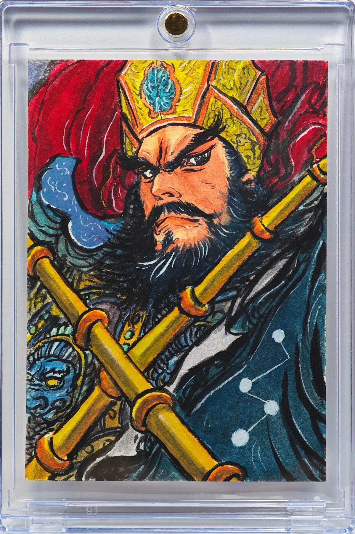 白泽拍卖卡牌手绘专场第31期（岁寒知松柏 春意已可期） 2025 昆仑万象手绘卡 呼延灼  权迎东亲签 卡砖封装