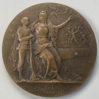 掌中浮雕-藏着的欧洲第049场 - 法国整军备战纪念铜章，50mm