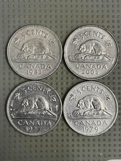 2026年第11场各国散币拍卖（总第161场）16.17两天外出，18号可以发货 - 加拿大5分4枚