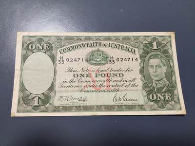 1月15号晚上8点 外国纸币自动截拍第8场 - 澳大利亚1先令美品原票