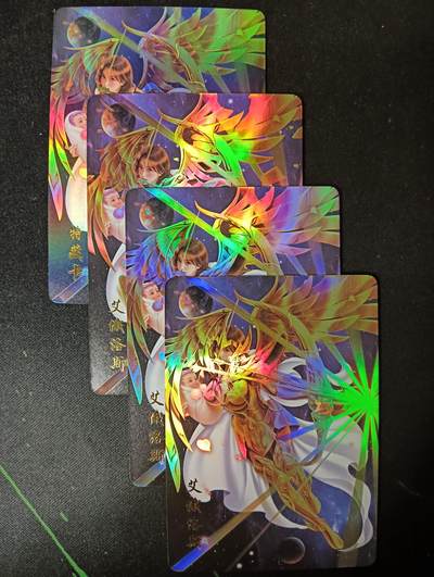 花开卡拍第61期（3月7号周六截拍，品控勿拍!!!拍品不寄存，运费5元（新疆需补运费差价或顺丰到付），自制卡难免瑕疵，可能存在轻微撞角爆边等出厂瑕疵，品控介意勿拍！） - 1、青鸾殿 艺术卡 黄金圣斗士射手座彩闪三渐变+特藏
