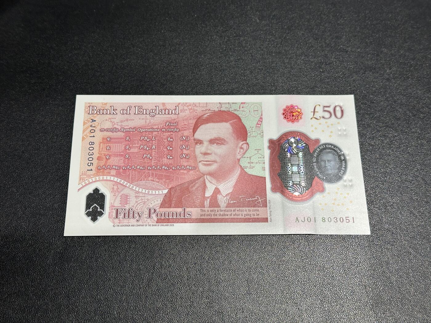 《外钞收藏家》第六百零二期（精品场）（本平台长期征集拍品、欢迎藏友们联系合作） 2023年最新版英国查尔斯版50镑 全新UNC 首发AJ01 全新UNC 无47靓号