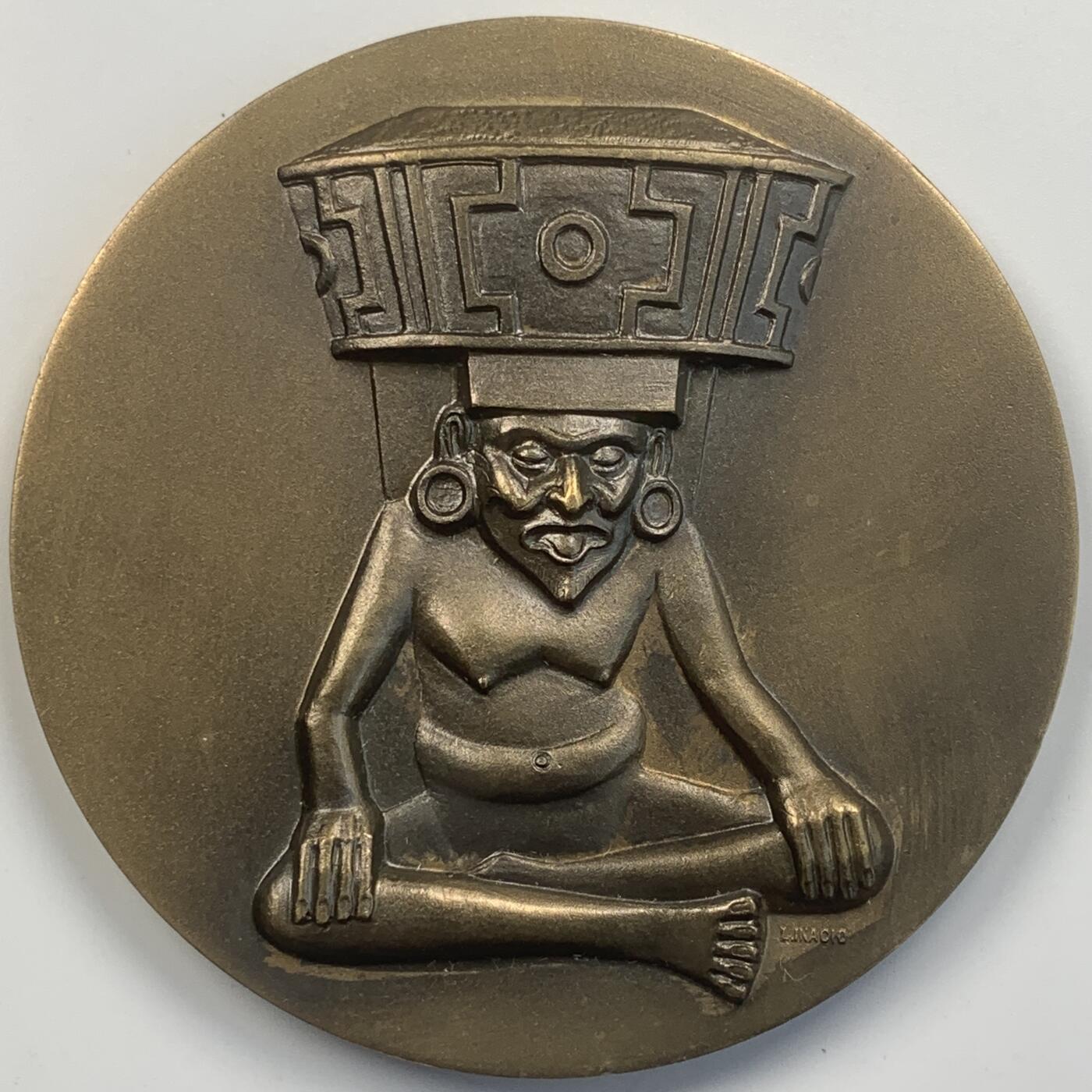 掌中浮雕-藏着的欧洲第049场 1972年葡萄牙波尔图内河航运铜章，尼日利亚神尚戈，80mm，225g