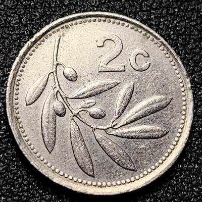 泉币菌-第169场- 精品福利场 - 1995年马耳他2分植物 盾徽 17.8mm