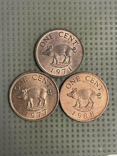 2026年第11场各国散币拍卖（总第161场）16.17两天外出，18号可以发货 - 百慕大1分3枚