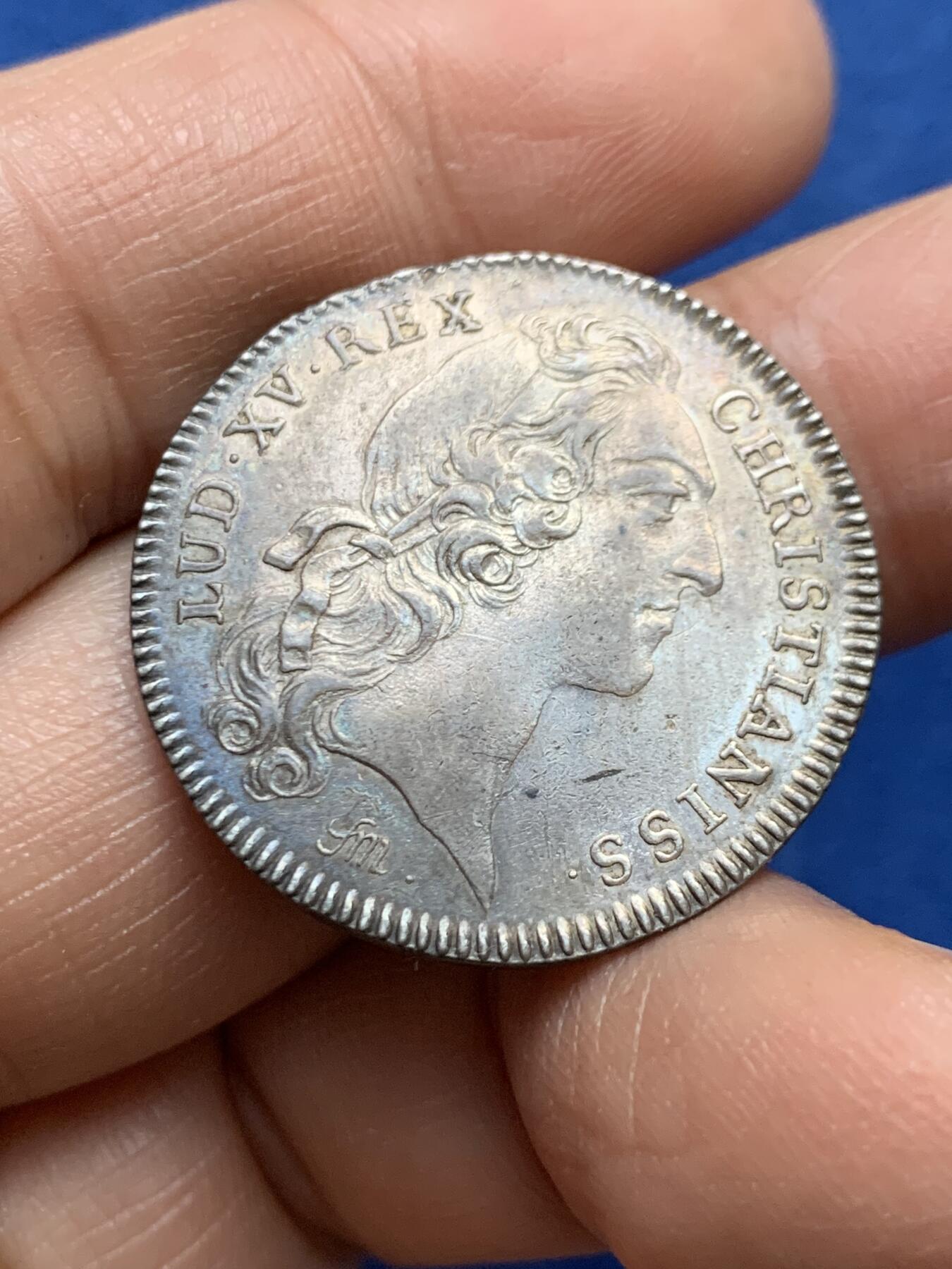 《竞宝斋》第458场 周日，周一，周二   3场连拍 （全场包邮）欢迎送拍 法国皇家宝藏银质代币，7.27g，28.6mm