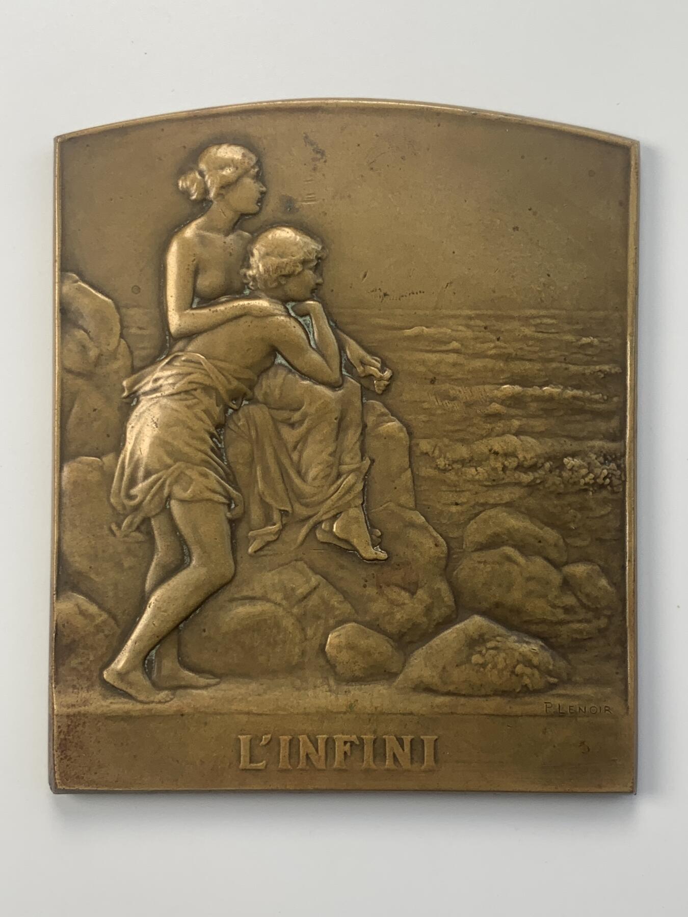 掌中浮雕-藏着的欧洲第049场 法国新艺术原铸超级大版铜章《无限》, 100mm x 84mm  ， P.LEN0IR作品               