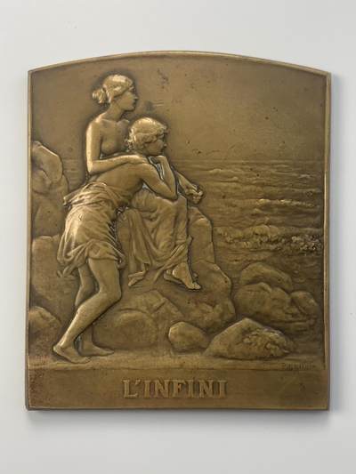 掌中浮雕-藏着的欧洲第049场 - 法国新艺术原铸超级大版铜章《无限》, 100mm x 84mm  ， P.LEN0IR作品               