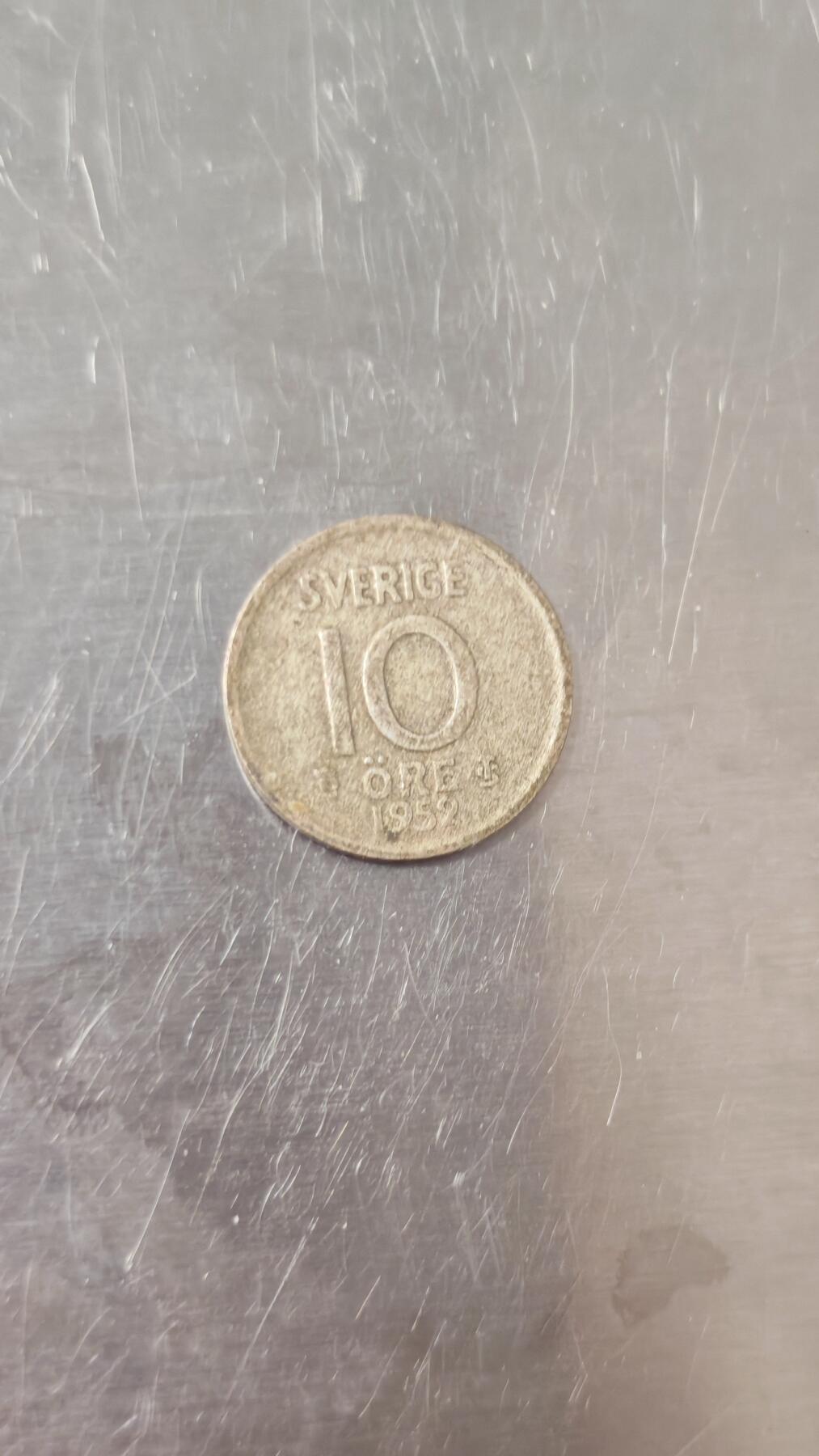 小银币 瑞典1959年10欧尔银币